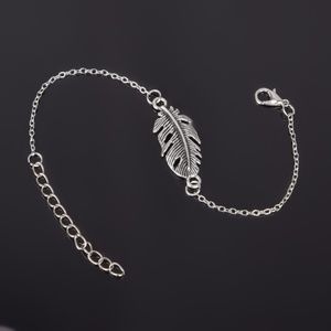 B33 | Silver Wrist Feather Minimalist Bracelet